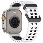 海洋雙排孔雙色矽膠錶帶，適用於Apple Watch 46mm / 49mm / 45mm / 44mm