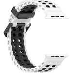 海洋雙排孔雙色矽膠錶帶，適用於Apple Watch 46mm / 49mm / 45mm / 44mm