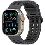 海洋雙排孔雙色矽膠錶帶，適用於Apple Watch 46mm / 49mm / 45mm / 44mm
