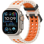 海洋雙排孔雙色矽膠錶帶，適用於Apple Watch 46mm / 49mm / 45mm / 44mm