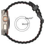 海洋雙排孔雙色矽膠錶帶，適用於Apple Watch 46mm / 49mm / 45mm / 44mm