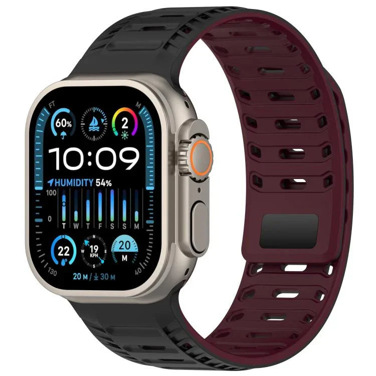 山脈裝甲磁性矽膠錶帶，適用於 Apple Watch 46mm / 49mm / 45mm / 44mm，適用於 Apple Watch 42mm / 41mm / 40mm / 38mm