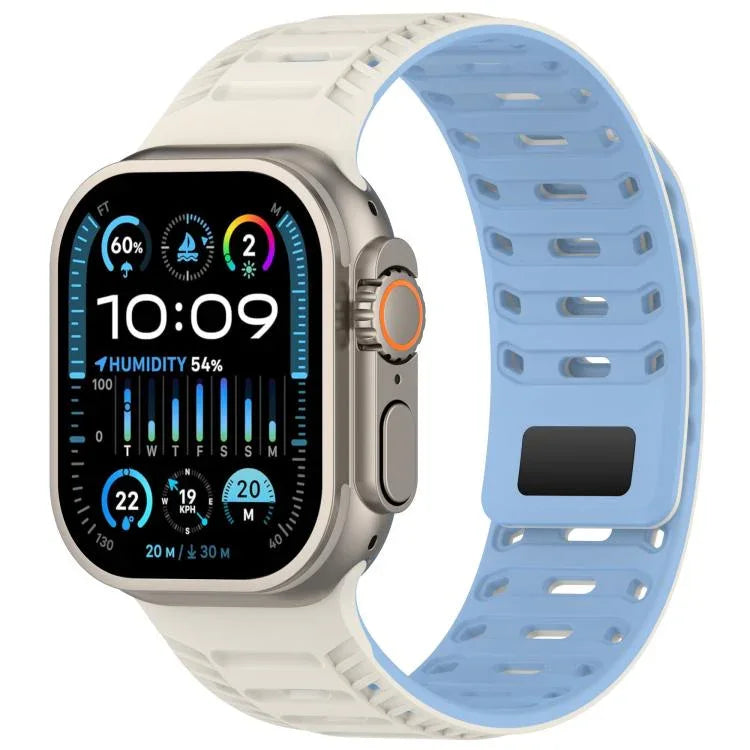 山脈裝甲磁性矽膠錶帶，適用於 Apple Watch 46mm / 49mm / 45mm / 44mm，適用於 Apple Watch 42mm / 41mm / 40mm / 38mm