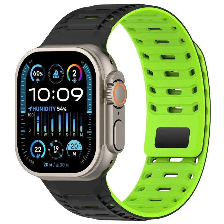 山脈裝甲磁性矽膠錶帶，適用於 Apple Watch 46mm / 49mm / 45mm / 44mm，適用於 Apple Watch 42mm / 41mm / 40mm / 38mm