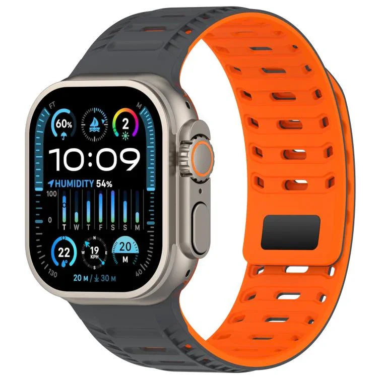 山脈裝甲磁性矽膠錶帶，適用於 Apple Watch 46mm / 49mm / 45mm / 44mm，適用於 Apple Watch 42mm / 41mm / 40mm / 38mm