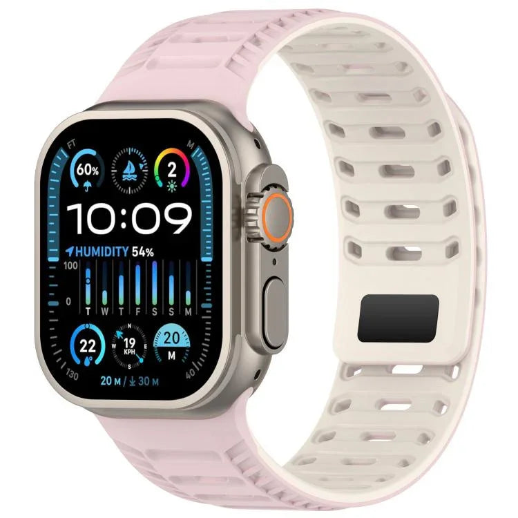 山脈裝甲磁性矽膠錶帶，適用於 Apple Watch 46mm / 49mm / 45mm / 44mm，適用於 Apple Watch 42mm / 41mm / 40mm / 38mm