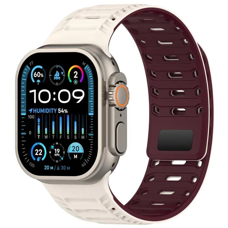 山脈裝甲磁性矽膠錶帶，適用於 Apple Watch 46mm / 49mm / 45mm / 44mm，適用於 Apple Watch 42mm / 41mm / 40mm / 38mm