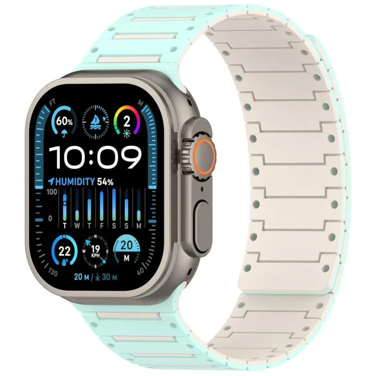 繽紛靈魂鋼琴軟磁性雙色錶帶，適用於 Apple Watch 46mm / 49mm / 45mm / 44mm
