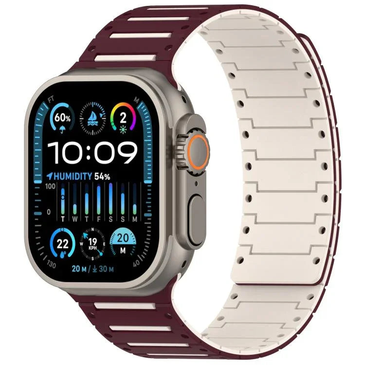 繽紛靈魂鋼琴軟磁性雙色錶帶，適用於 Apple Watch 46mm / 49mm / 45mm / 44mm