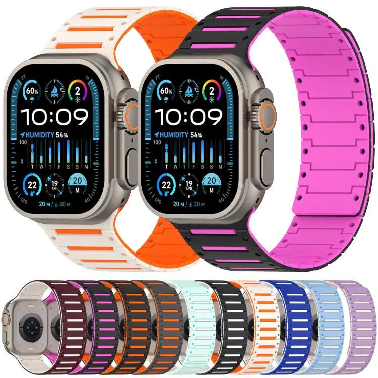 繽紛靈魂鋼琴軟磁性雙色錶帶，適用於 Apple Watch 46mm / 49mm / 45mm / 44mm