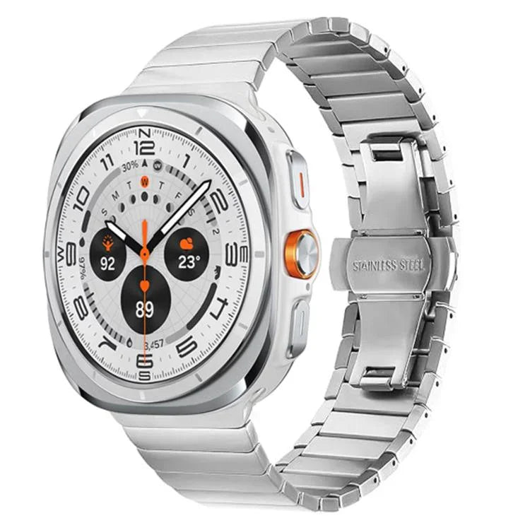 單珠蝴蝶扣不鏽鋼錶帶，適用於 Samsung Galaxy Watch Ultra 47mm / Ultra 2025