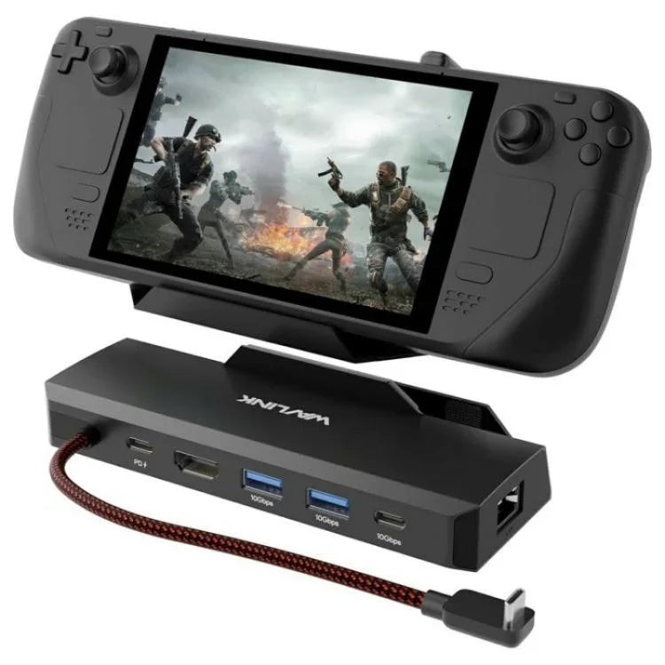WAVLINK UHP3426 Steam Deck 千兆 RJ45 100W PD 集線器轉接器 6 合 1 擴充座