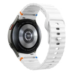 波浪紋縫線反扣 20mm 矽膠錶帶，適用於 Samsung Galaxy Watch 7 40mm / 44mm