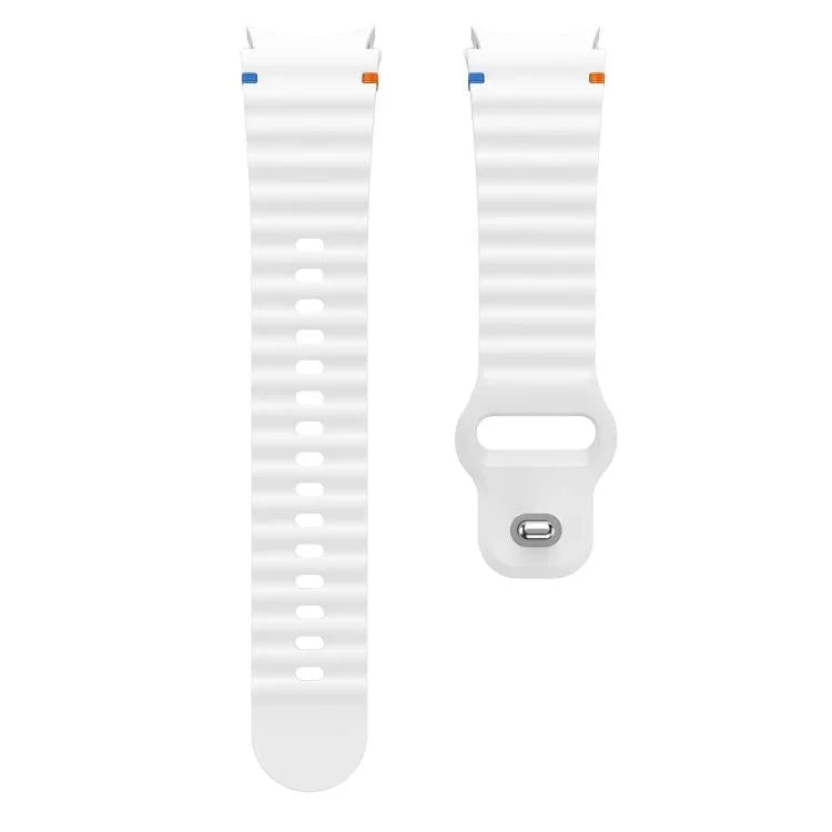 波浪紋縫線反扣 20mm 矽膠錶帶，適用於 Samsung Galaxy Watch 7 40mm / 44mm