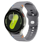 波浪紋縫線反扣 20mm 矽膠錶帶，適用於 Samsung Galaxy Watch 7 40mm / 44mm