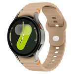 波浪紋縫線反扣 20mm 矽膠錶帶，適用於 Samsung Galaxy Watch 7 40mm / 44mm