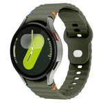 波浪紋縫線反扣 20mm 矽膠錶帶，適用於 Samsung Galaxy Watch 7 40mm / 44mm