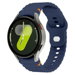 波浪紋縫線反扣 20mm 矽膠錶帶，適用於 Samsung Galaxy Watch 7 40mm / 44mm