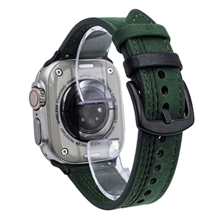 7 線三角星扣拉起皮革錶帶，適用於 Apple Watch 46mm / 49mm / 45mm / 44mm，適用於 Apple Watch 42mm / 41mm / 40mm / 38mm