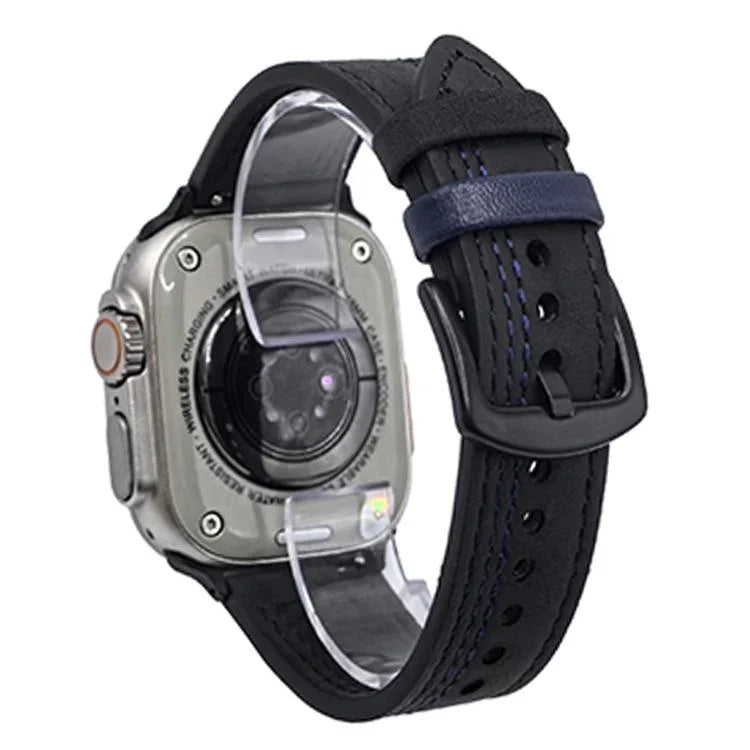 7 線三角星扣拉起皮革錶帶，適用於 Apple Watch 46mm / 49mm / 45mm / 44mm，適用於 Apple Watch 42mm / 41mm / 40mm / 38mm