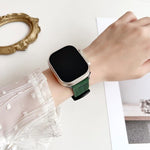 7 線三角星扣拉起皮革錶帶，適用於 Apple Watch 46mm / 49mm / 45mm / 44mm，適用於 Apple Watch 42mm / 41mm / 40mm / 38mm