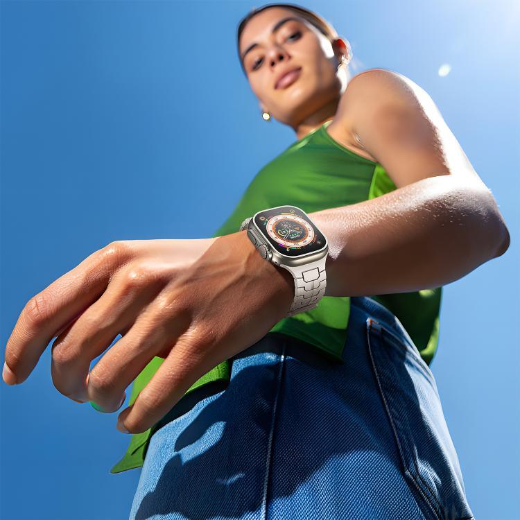 鋼龍鱗磁吸矽膠錶帶，適用於 Apple Watch 46mm / 49mm / 45mm / 44mm