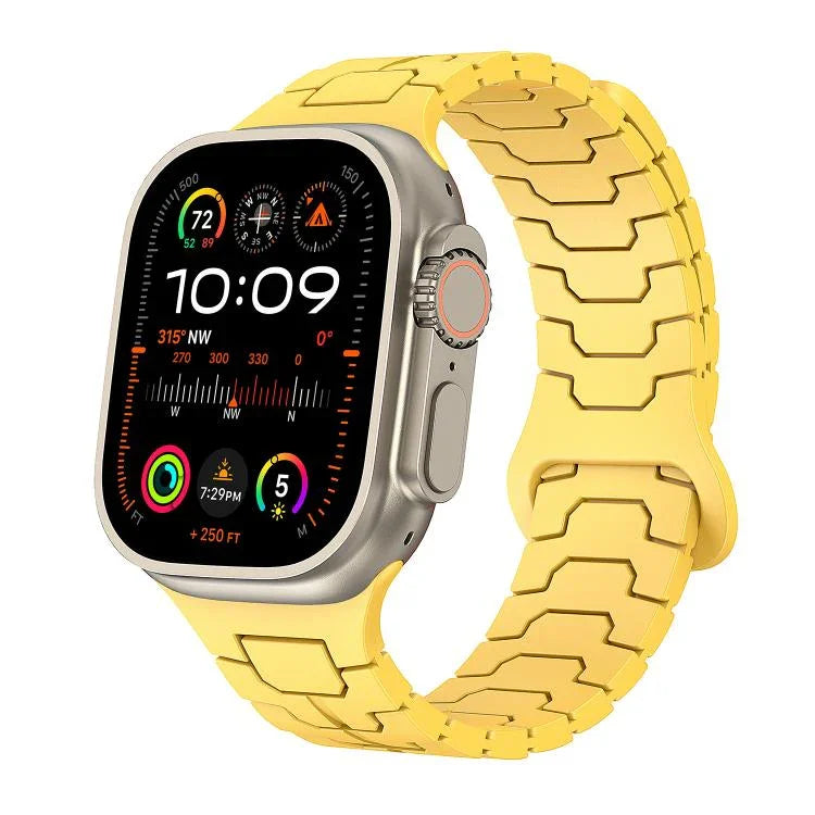 鋼龍鱗磁吸矽膠錶帶，適用於 Apple Watch 46mm / 49mm / 45mm / 44mm
