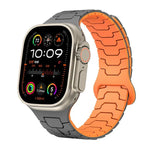 鋼龍鱗磁吸矽膠錶帶，適用於 Apple Watch 46mm / 49mm / 45mm / 44mm
