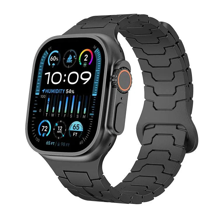 鋼龍鱗磁吸矽膠錶帶，適用於 Apple Watch 46mm / 49mm / 45mm / 44mm