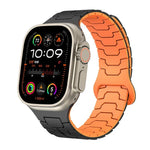 鋼龍鱗磁吸矽膠錶帶，適用於 Apple Watch 46mm / 49mm / 45mm / 44mm