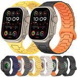 鋼龍鱗磁吸矽膠錶帶，適用於 Apple Watch 46mm / 49mm / 45mm / 44mm