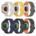 鋼龍鱗磁吸矽膠錶帶，適用於 Apple Watch 46mm / 49mm / 45mm / 44mm