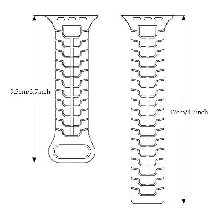 鋼龍鱗磁吸矽膠錶帶，適用於 Apple Watch 46mm / 49mm / 45mm / 44mm