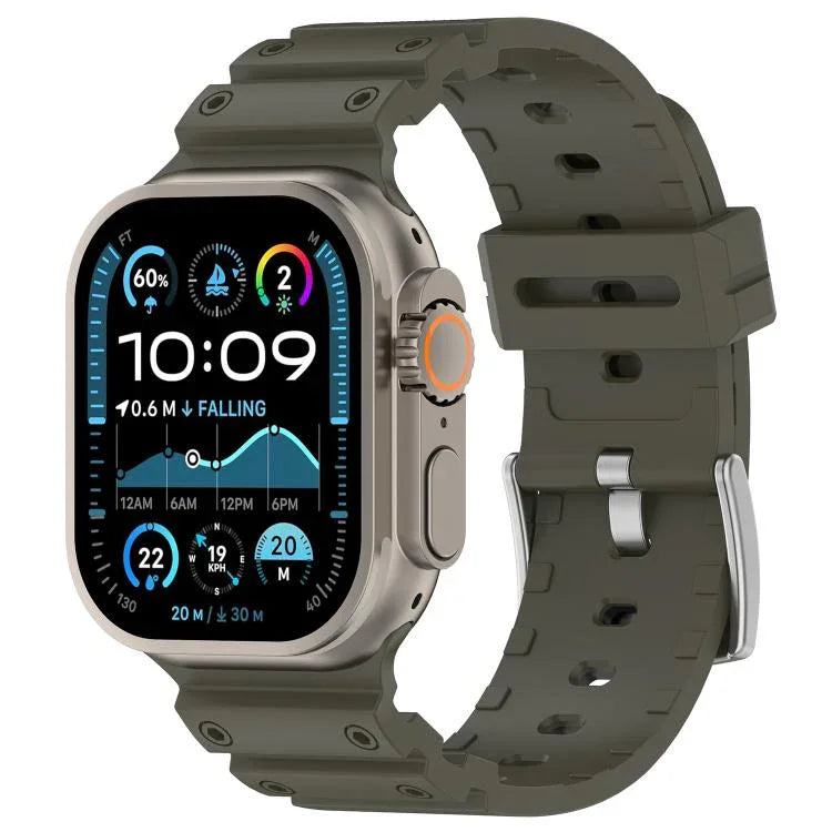 鑽石紋理雙色矽膠錶帶，適用於 Apple Watch 46mm / 49mm / 45mm / 44mm