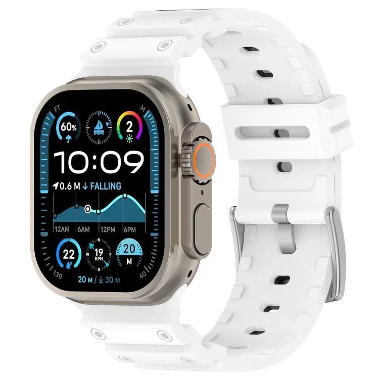鑽石紋理雙色矽膠錶帶，適用於 Apple Watch 46mm / 49mm / 45mm / 44mm