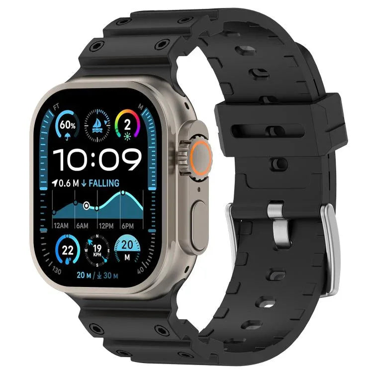 鑽石紋理雙色矽膠錶帶，適用於 Apple Watch 46mm / 49mm / 45mm / 44mm