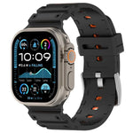 鑽石紋理雙色矽膠錶帶，適用於 Apple Watch 46mm / 49mm / 45mm / 44mm