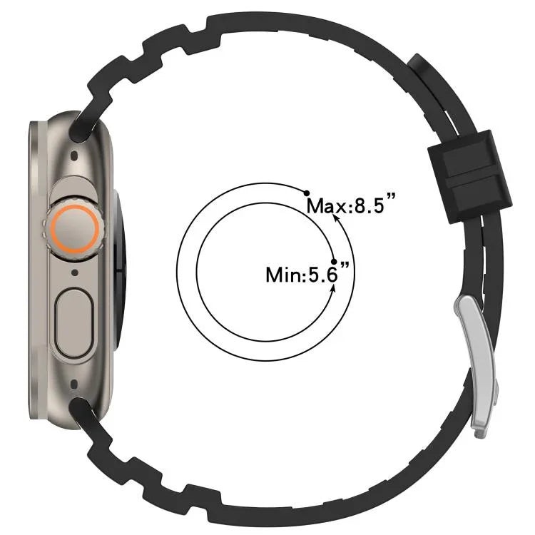 鑽石紋理雙色矽膠錶帶，適用於 Apple Watch 46mm / 49mm / 45mm / 44mm