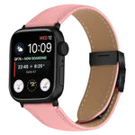 荔枝紋黑色龜背扣皮革錶帶，適用於 Apple Watch 46mm / 49mm / 45mm / 44mm，適用於 Apple Watch 42mm / 41mm / 40mm / 38mm