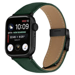 荔枝紋黑色龜背扣皮革錶帶，適用於 Apple Watch 46mm / 49mm / 45mm / 44mm，適用於 Apple Watch 42mm / 41mm / 40mm / 38mm