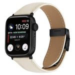 荔枝紋黑色龜背扣皮革錶帶，適用於 Apple Watch 46mm / 49mm / 45mm / 44mm，適用於 Apple Watch 42mm / 41mm / 40mm / 38mm