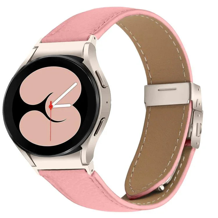 Lychee Texture Starlight Turtle Back Buckle Leather Watch Band, For Samsung Galaxy Watch 7 40 / 44mm