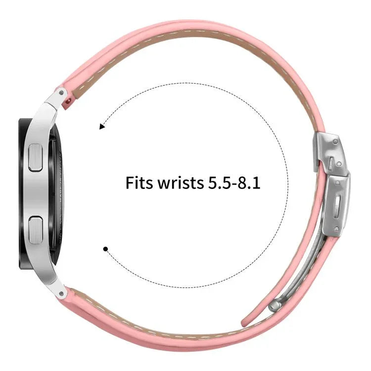 荔枝紋銀色龜背扣皮革錶帶，適用於 Samsung Galaxy Watch 7 40 / 44mm