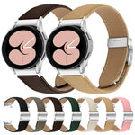 荔枝紋銀色龜背扣皮革錶帶，適用於 Samsung Galaxy Watch 7 40 / 44mm