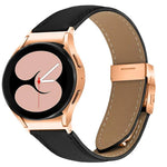 快速釋放荔枝紋玫瑰金龜背扣皮革錶帶，適用於 Samsung Galaxy Watch 7 40 / 44mm