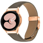 快速釋放荔枝紋玫瑰金龜背扣皮革錶帶，適用於 Samsung Galaxy Watch 7 40 / 44mm