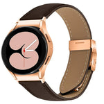 快速釋放荔枝紋玫瑰金龜背扣皮革錶帶，適用於 Samsung Galaxy Watch 7 40 / 44mm