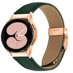 快速釋放荔枝紋玫瑰金龜背扣皮革錶帶，適用於 Samsung Galaxy Watch 7 40 / 44mm