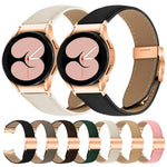 快速釋放荔枝紋玫瑰金龜背扣皮革錶帶，適用於 Samsung Galaxy Watch 7 40 / 44mm