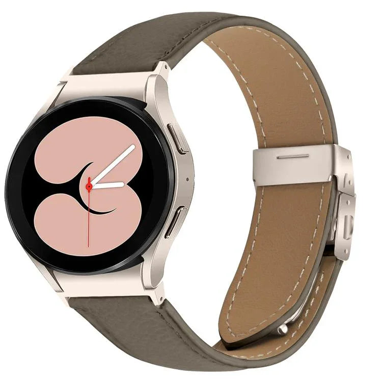 快速釋放荔枝紋星光龜背扣皮革錶帶，適用於 Samsung Galaxy Watch 7 40 / 44mm